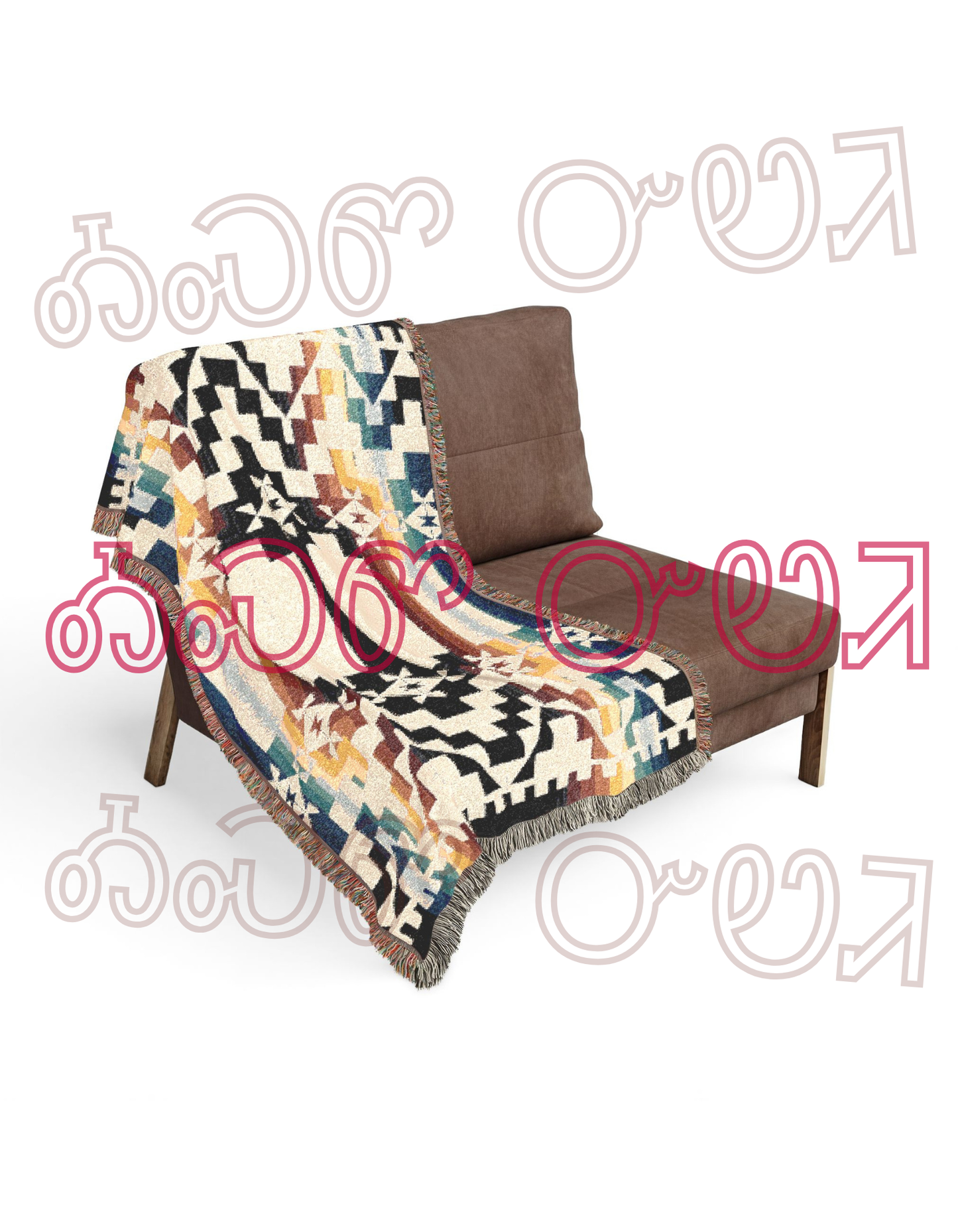 Evening at the Creek Geometric Woven Blanket