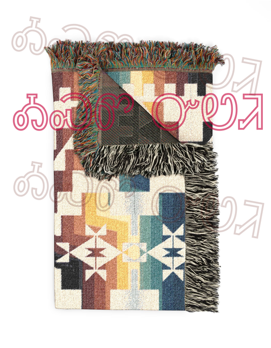 Evening at the Creek Geometric Woven Blanket