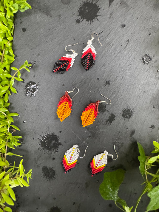 1.5" Beaded Feather Earrings