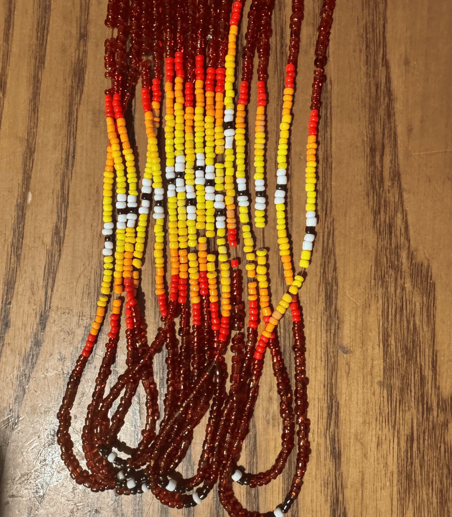 Handmade Beaded Loop Earrings - Medicine Wheel Colors - XL (7")