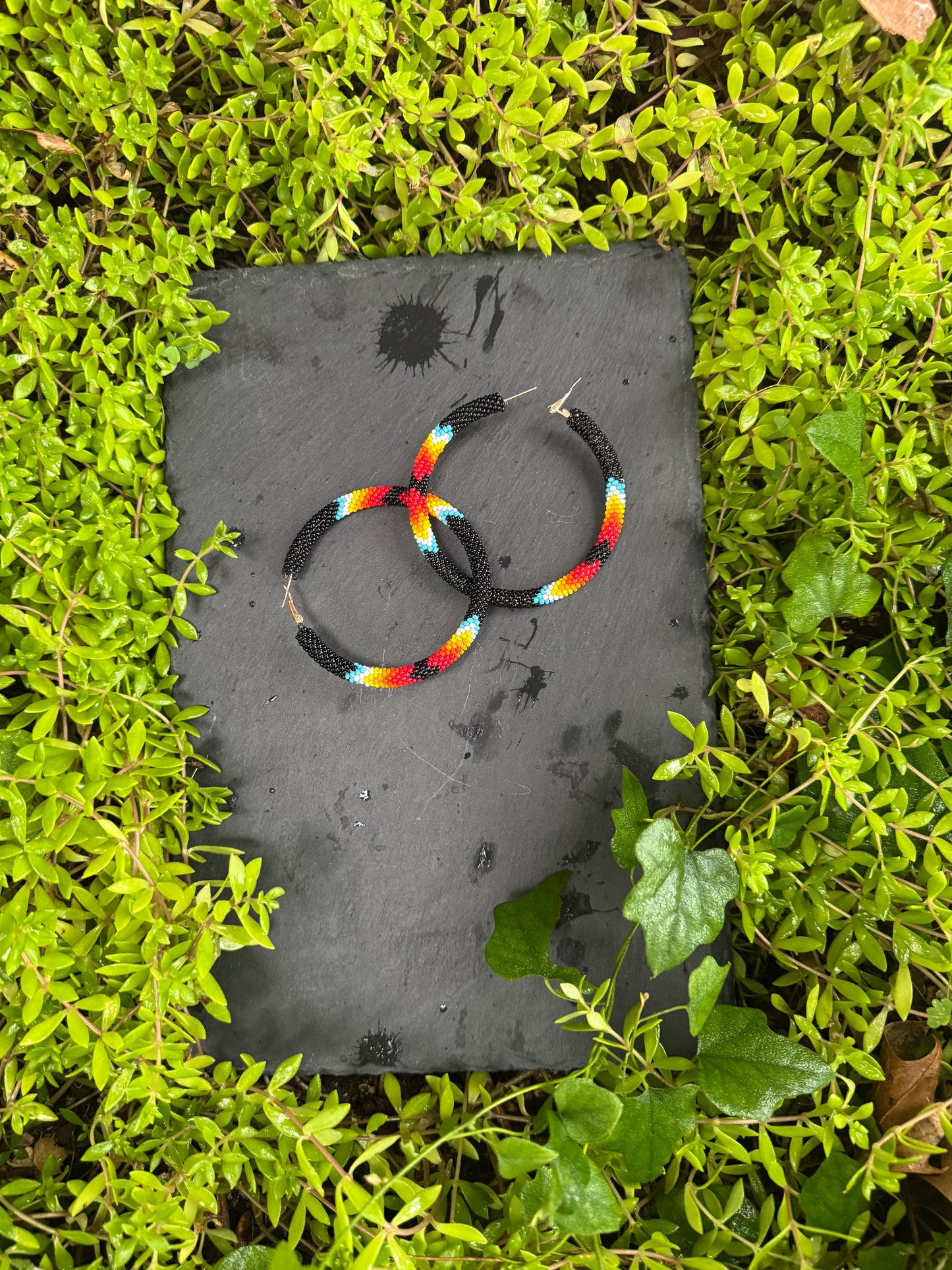 3" Beaded Hoop Earrings