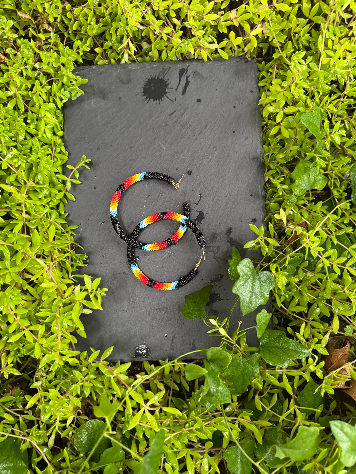 3" Beaded Hoop Earrings