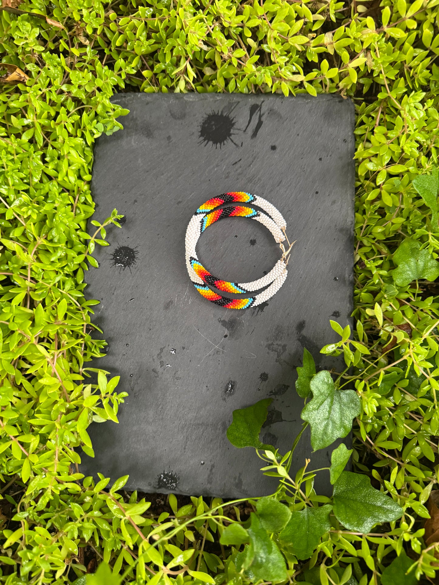 3" Beaded Hoop Earrings