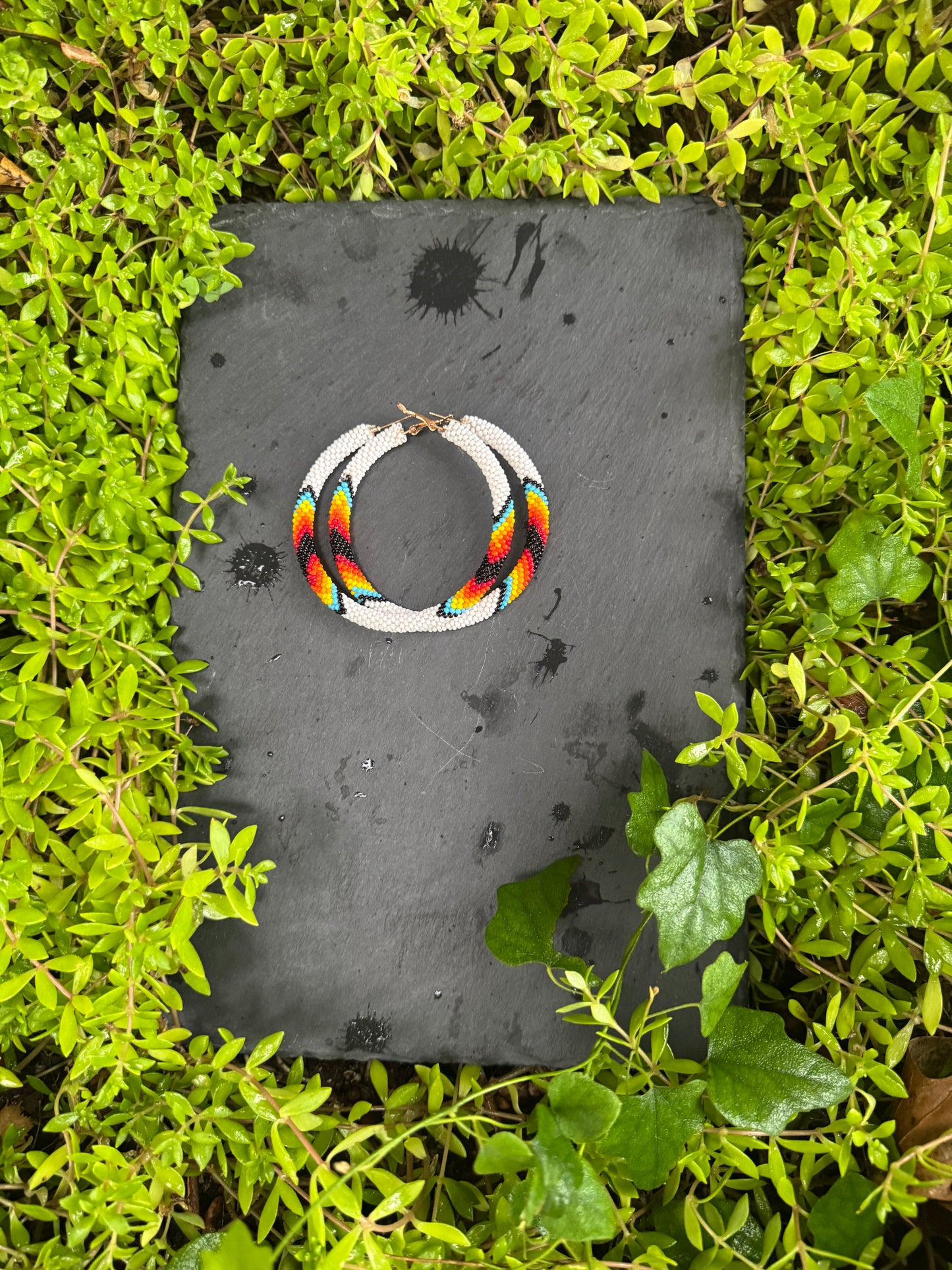 3" Beaded Hoop Earrings